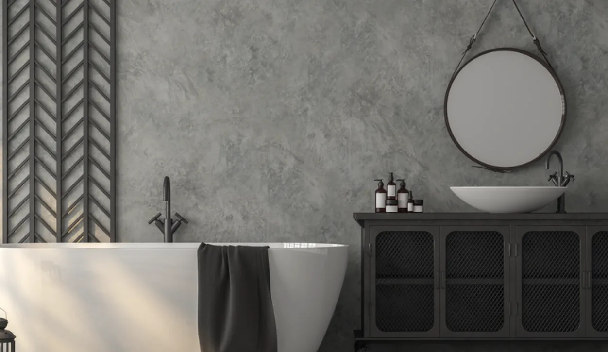 baño hecho con microcemento - revestimiento