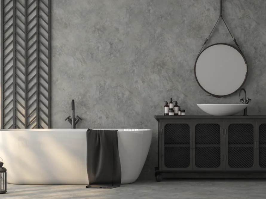 baño hecho con microcemento - revestimiento