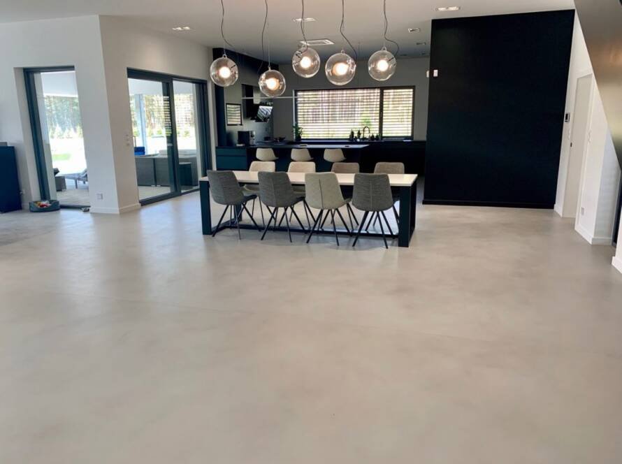 cocinas con acabado de microcemento en color gris