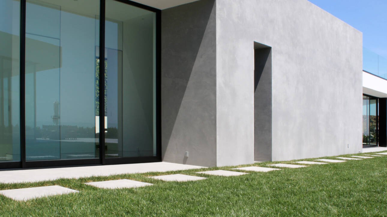 revestimiento para pared exterior con microcemento