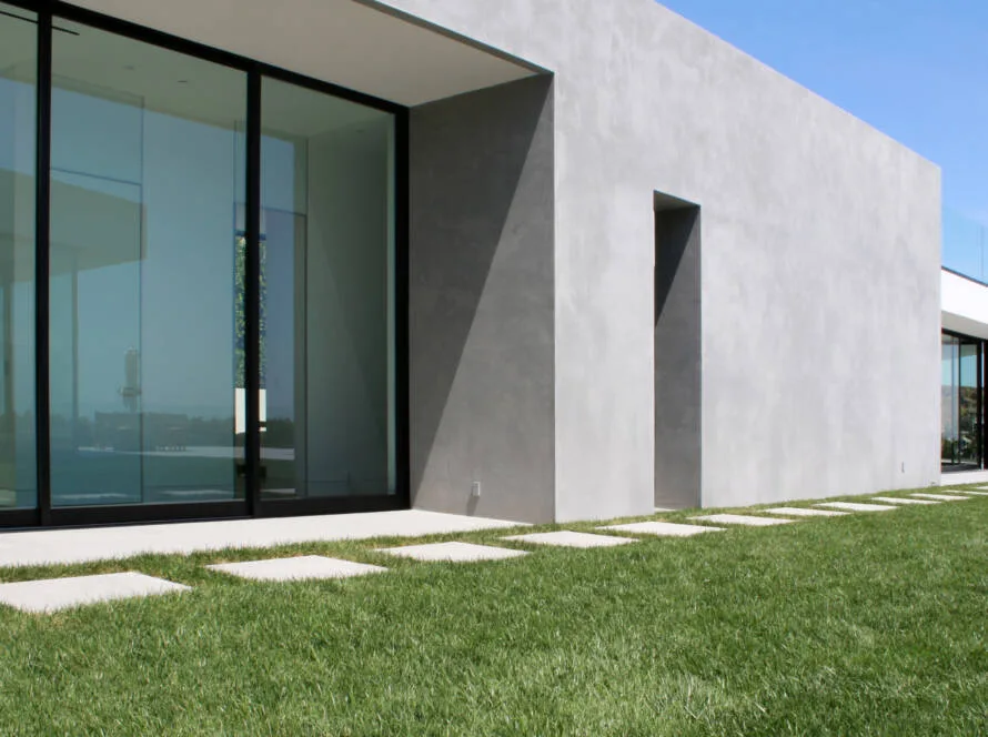 revestimiento para pared exterior con microcemento