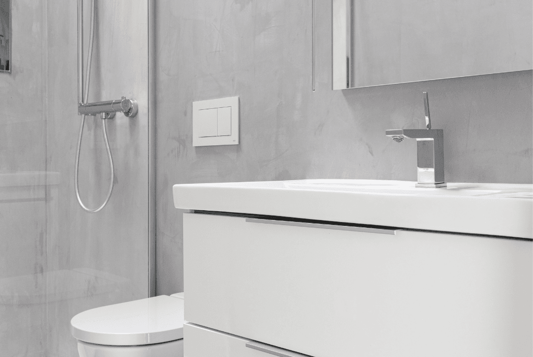 baño con microcemento