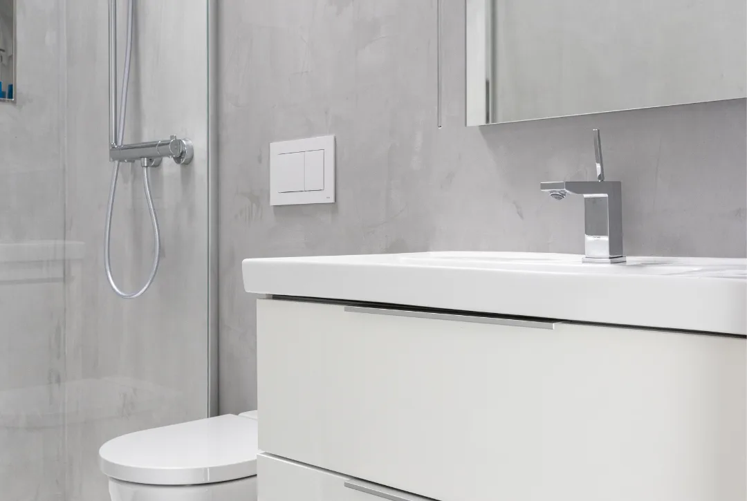 baño con microcemento